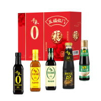 千禾 零添加五福临门礼盒 酱油料酒香醋耗油蒸鱼豉油 2220g