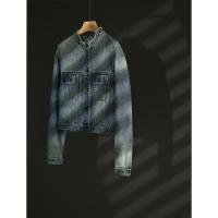 休闲复古牛仔外套夹克2023秋季新款女装宽松浅色牛仔衣短款牛仔衫