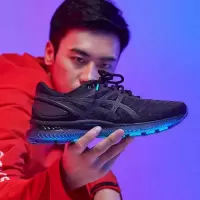 ASICS 亚瑟士男缓震夜跑鞋反光GEL-NIMBUS22 LITE-SHOW运动鞋