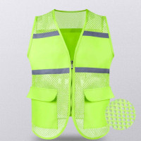 朵能 反光背心马甲定制印字LOGO 透气网布款荧光黄 单位:1件