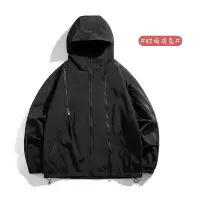 波梵森秋冬新款户外情侣冲锋衣男女同款落肩宽松拉链机能外套