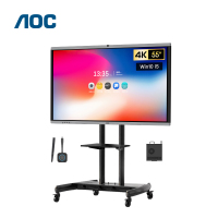 AOC会议平板55英寸教学4K电子白板内置摄像头拾音麦会议一体机大屏55T14MC+OPS电脑+投屏器+智能笔+推车