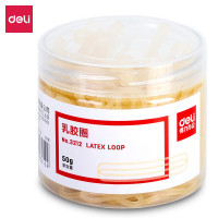 得力(deli) 橡皮筋 橡胶圈 乳胶圈 财务牛皮筋 办公用品 头饰收纳 3212 (50g筒装) 5筒装