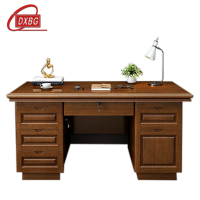 DXBG办公桌办公室中式家用书桌写字台单人A款胡桃色1.6米(办公款)