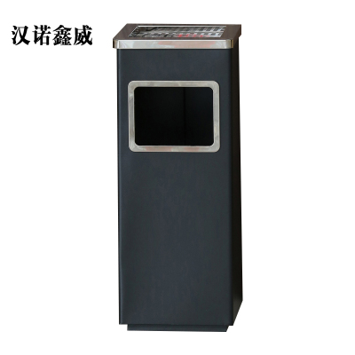 汉诺鑫威不锈钢垃圾桶烟蒂柱灭烟桶带烟灰缸室外电梯口立式 丽格正方形黑色