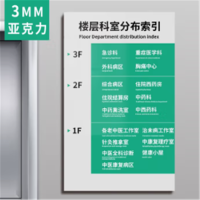 GF 楼层索引牌指示牌 亚克力导向牌 医院款3mm亚克力60*90cm