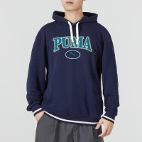 彪马(PUMA)男装卫衣 2023秋季新款运动服学院风休闲透气舒适连帽套头衫 678419-06/水墨蓝/主推款 XL(
