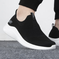 斯凯奇(Skechers)男鞋 2023秋季新款健步鞋男一脚穿网布透气轻便懒人鞋软底休闲鞋 232106-BKW 39.