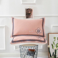 班裕 全棉枕套50*70CM/个 3层 四叶草粉