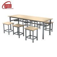 DXBG冷轧钢六人餐桌学生食堂公司职员户外桌椅组合1600*600*750