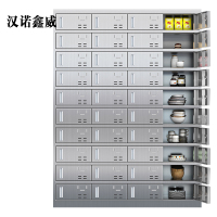 汉诺鑫威201不锈钢食堂带锁餐具柜40门餐盘柜磁吸锁1800*1350*400