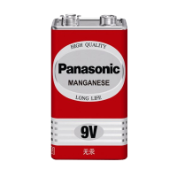 松下(Panasonic)9V碳性方形干电池6F22用于万用表/吉他调音器/烟雾报警器/玩具遥控车等