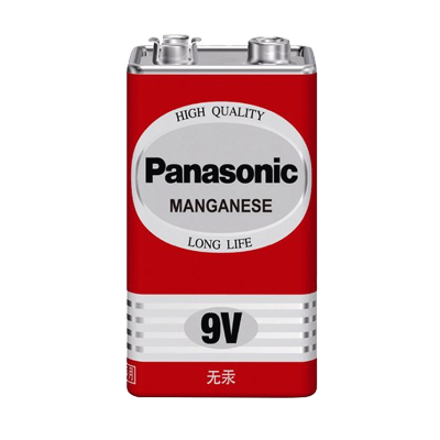 松下(Panasonic)9V碳性方形干电池6F22用于万用表/吉他调音器/烟雾报警器/玩具遥控车等