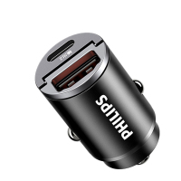 飞利浦 DLP4006B/93 PD20W快充车载充电器(单位:个)灰色 (H)