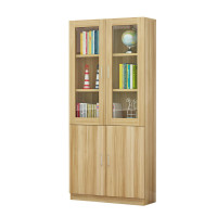 文件柜木质档案柜资料柜书柜玻璃门办公柜胡桃色 1800*800*320mm 单位:1个
