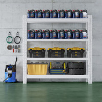 域赢货架仓储超市货架家用置物架仓库储物架重型680kg白色2米四层副架