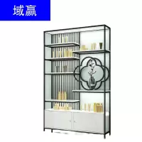 域赢产品展示架铁艺美容院书架美甲店陈列货架柜轻奢带灯化妆品展示柜不带灯100*30*200cm