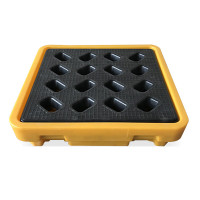 域赢化学品防渗漏托盘卡板油桶防漏托盘聚乙烯化学品接油盘盛漏平台单桶装670*670*150mm