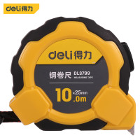 得力(deli)DL3799钢卷尺 盒尺伸缩尺米尺公制 橡塑钢卷尺10mx25mm 1把