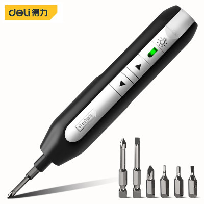 得力(deli)H901B 3.6V电动螺丝批 带照明灯黑色笔式无线锂电钻 1把
