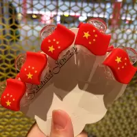 小窝厘 国庆节发饰五星红旗发夹 心形/方形随机100个