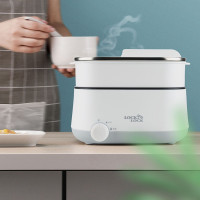 乐扣乐扣LOCK&LOCK 多功能电煮锅迷你电热锅电火锅煮面泡面电锅白色 EJR227WHt