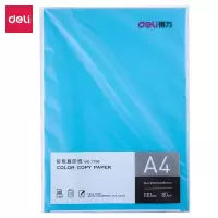 得力(deli) A4复印纸80g 7758 深蓝色 100张/包 25包/箱 单位:箱