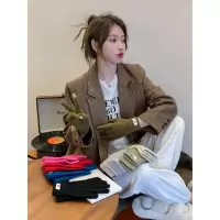 韩国手套女冬季可触屏玩手机漏指毛线针织分指保暖纯色手套含羊毛