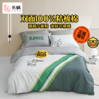 lovo乐蜗小黄鸭床单四件套纯棉全棉床上三件套60支长绒棉