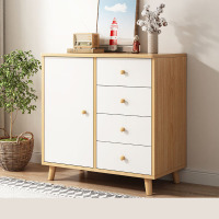 域赢餐边柜厨房收纳碗柜客厅简约储物柜卧室收纳斗柜一门四抽小款