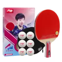 红双喜DHS狂飚乒乓球拍直拍双面反胶弧圈结合快攻4星乒乓球拍 H4006
