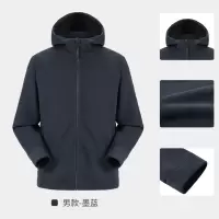 骆驼男连帽抓绒外套AA32263625墨蓝S-3XL 尺码请备注