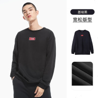 骆驼男款圆领卫衣J0W223122基础黑S-3XL 尺码请备注