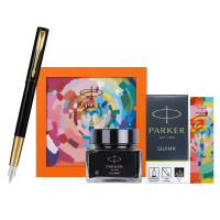 派克(PARKER)威雅XL幻影黑金夹墨水笔+未来时空礼盒