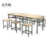 东升顺冷轧钢六人餐桌学生食堂公司职员户外桌椅组合1600*600*750