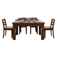 域赢实木餐桌椅组合简约现代小户型饭桌经济型餐桌长方形1桌6椅1350*800*760mm