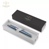 派克(PARKER)IM冰河蓝白夹宝珠笔签字笔圆珠笔