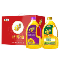 福临门压榨一级葵花籽油1.8L+福临门黄金产地玉米油1.8L