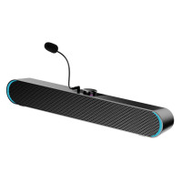 MAXHUB电脑音响音箱迷你长条低音炮带麦克风喇叭USB有线适用于笔记本手机小钢炮大音