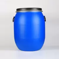 睿馨 加厚法兰抱箍桶100 L带盖圆筒新料塑料桶 废液桶