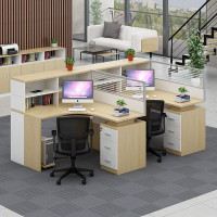 域赢屏风办公桌职员办公桌现代隔断员工位电脑桌工作卡位F字型2人位