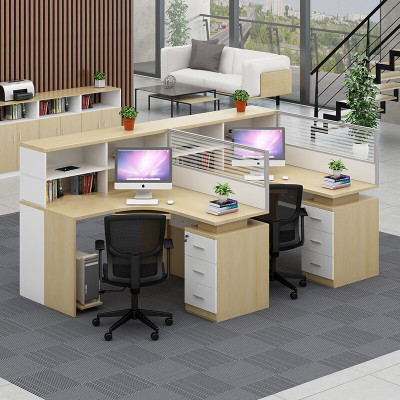 域赢屏风办公桌职员办公桌现代隔断员工位电脑桌工作卡位F字型2人位
