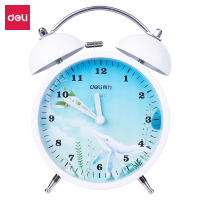 得力(deli)8836简约夜光低噪音学生闹钟 家庭办公闹钟 白色