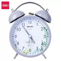 得力(deli)8836简约夜光低噪音学生闹钟 家庭办公闹钟 灰色