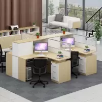 域赢屏风办公桌职员办公桌现代隔断员工位电脑桌工作卡位干字型4人位