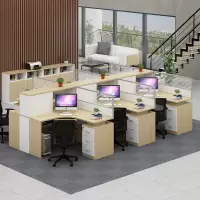 域赢屏风办公桌职员办公桌现代隔断员工位电脑桌工作卡位干字型6人位