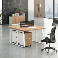 域赢办公桌椅组合财务办公桌职员工位屏风隔断卡位电脑桌双人位含柜