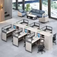 域赢屏风办公桌职员办公桌员工位电脑桌工作卡座财务桌干字型6人位