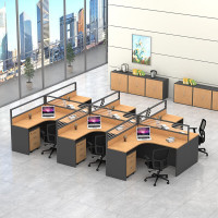 域赢办公桌现代简约职员办公桌员工桌工作位干字型6人位