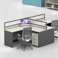 域赢屏风桌办公桌员工位卡座桌电脑桌办公桌T字型双人位[含柜椅]